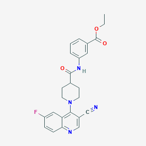 molecular formula C25H23FN4O3 B2753964 N-(3-phenylpropyl)-1-[4-(propionylamino)benzoyl]piperidine-3-carboxamide CAS No. 1207016-46-3