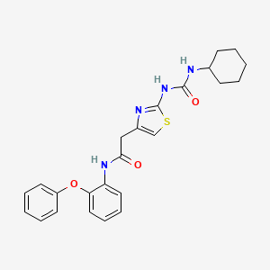 molecular formula C24H26N4O3S B2753971 2-(2-(3-环己基脲基)噻唑-4-基)-N-(2-苯氧基苯基)乙酰胺 CAS No. 921569-22-4
