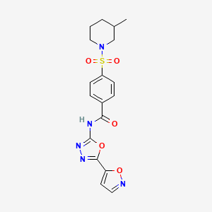 N-(5-(isoxazol-5-yl)-1,3,4-oxadiazol-2-yl)-4-((3-methylpiperidin-1-yl)sulfonyl)benzamide