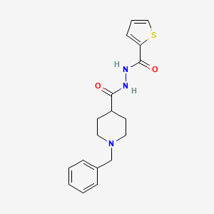 molecular formula C18H21N3O2S B2753974 1-苄基-N'-(噻吩-2-甲酰)哌啶-4-甲酰肼 CAS No. 478064-42-5