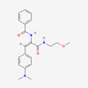 molecular formula C21H25N3O3 B2753983 N-((E)-2-[4-(dimethylamino)phenyl]-1-{[(2-methoxyethyl)amino]carbonyl}ethenyl)benzamide CAS No. 302822-98-6