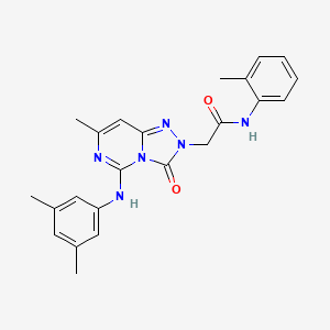 molecular formula C23H24N6O2 B2753991 2-[5-(3,5-dimethylanilino)-7-methyl-3-oxo[1,2,4]triazolo[4,3-c]pyrimidin-2(3H)-yl]-N~1~-(2-methylphenyl)acetamide CAS No. 1251594-19-0