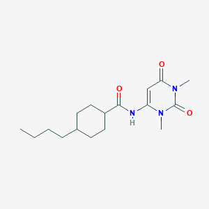 molecular formula C17H27N3O3 B2753994 4-丁基-N-(1,3-二甲基-2,6-二氧代-1,2,3,6-四氢嘧啶-4-基)环己烷甲酰胺 CAS No. 633296-74-9