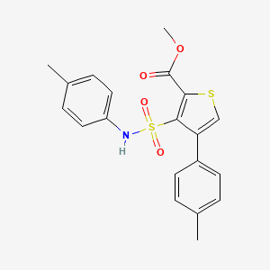 molecular formula C20H19NO4S2 B2753997 甲基-4-(4-甲基苯基)-3-[(4-甲基苯基)磺酰基]噻吩-2-甲酸酯 CAS No. 941888-41-1