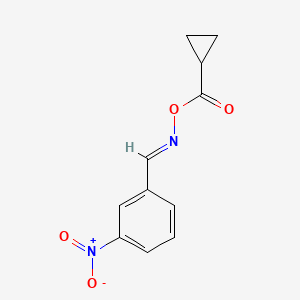 molecular formula C11H10N2O4 B2754003 1-({[(Cyclopropylcarbonyl)oxy]imino}methyl)-3-nitrobenzene CAS No. 1359730-93-0