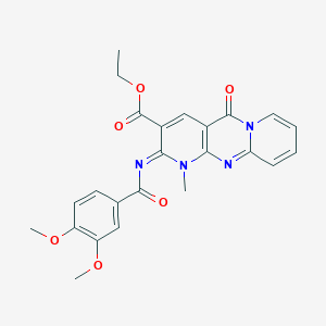 (Z)-ethyl 2-((3,4-dimethoxybenzoyl)imino)-1-methyl-5-oxo-2,5-dihydro-1H-dipyrido[1,2-a:2',3'-d]pyrimidine-3-carboxylate