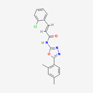 molecular formula C19H16ClN3O2 B2754021 (E)-3-(2-chlorophenyl)-N-(5-(2,4-dimethylphenyl)-1,3,4-oxadiazol-2-yl)acrylamide CAS No. 891111-78-7