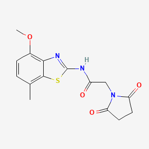 molecular formula C15H15N3O4S B2754024 2-(2,5-二氧代吡咯烷-1-基)-N-(4-甲氧基-7-甲基苯并[d]噻唑-2-基)乙酰胺 CAS No. 868368-49-4
