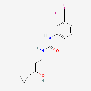 molecular formula C14H17F3N2O2 B2754030 1-(3-环丙基-3-羟基丙基)-3-(3-(三氟甲基)苯基)脲 CAS No. 1396876-71-3