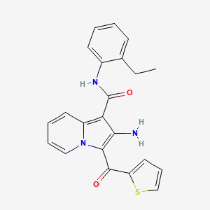 molecular formula C22H19N3O2S B2754036 2-氨基-N-(2-乙基苯基)-3-(噻吩-2-甲酰)吲哚啉-1-羧酰胺 CAS No. 898453-53-7
