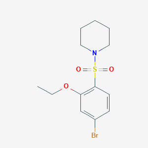 molecular formula C13H18BrNO3S B275404 5-Bromo-2-(1-piperidinylsulfonyl)phenyl ethyl ether 