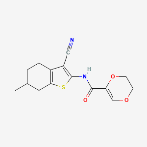 N-(3-cyano-6-methyl-4,5,6,7-tetrahydrobenzo[b]thiophen-2-yl)-5,6-dihydro-1,4-dioxine-2-carboxamide