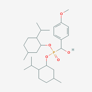 molecular formula C28H47O5P B2754064 Bis[(5-methyl-2-propan-2-ylcyclohexyl)oxy]phosphoryl-(4-methoxyphenyl)methanol CAS No. 382149-63-5