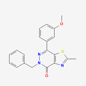 molecular formula C20H17N3O2S B2754066 5-benzyl-7-(3-methoxyphenyl)-2-methylthiazolo[4,5-d]pyridazin-4(5H)-one CAS No. 941968-83-8