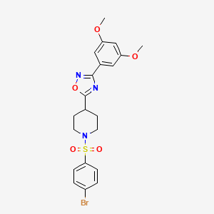 molecular formula C21H22BrN3O5S B2754068 1-[(4-溴苯基)磺酰]-4-[3-(3,5-二甲氧基苯基)-1,2,4-噁二唑-5-基]哌啶 CAS No. 1358634-26-0