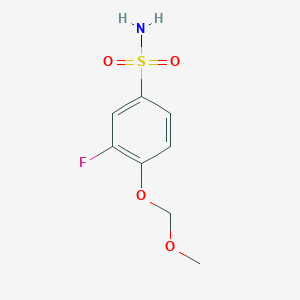 molecular formula C8H10FNO4S B2754080 3-Fluoro-4-(methoxymethoxy)benzene-1-sulfonamide CAS No. 1803596-79-3