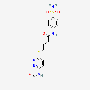 molecular formula C16H19N5O4S2 B2754083 4-((6-acetamidopyridazin-3-yl)thio)-N-(4-sulfamoylphenyl)butanamide CAS No. 1105248-56-3