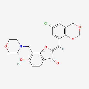 molecular formula C22H20ClNO6 B2754084 (Z)-2-((6-chloro-4H-benzo[d][1,3]dioxin-8-yl)methylene)-6-hydroxy-7-(morpholinomethyl)benzofuran-3(2H)-one CAS No. 929434-14-0