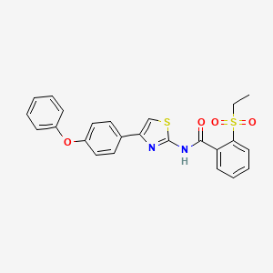 molecular formula C24H20N2O4S2 B2754088 2-(乙基磺酰)-N-(4-(4-苯氧基苯基)噻唑-2-基)苯甲酰胺 CAS No. 922591-30-8