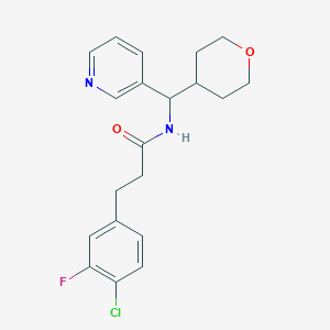 3-(4-chloro-3-fluorophenyl)-N-(pyridin-3-yl(tetrahydro-2H-pyran-4-yl)methyl)propanamide