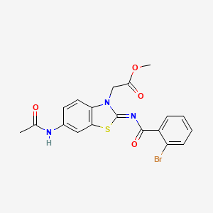 (Z)-methyl 2-(6-acetamido-2-((2-bromobenzoyl)imino)benzo[d]thiazol-3(2H)-yl)acetate