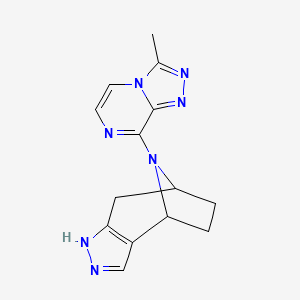molecular formula C14H15N7 B2754097 11-(3-Methyl-[1,2,4]triazolo[4,3-a]pyrazin-8-yl)-4,5,11-triazatricyclo[6.2.1.02,6]undeca-2(6),3-diene CAS No. 2380098-34-8