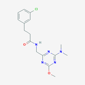 3-(3-chlorophenyl)-N-((4-(dimethylamino)-6-methoxy-1,3,5-triazin-2-yl)methyl)propanamide