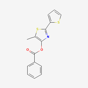 molecular formula C15H11NO2S2 B2754106 5-Methyl-2-(2-thienyl)-1,3-thiazol-4-yl benzenecarboxylate CAS No. 338409-22-6