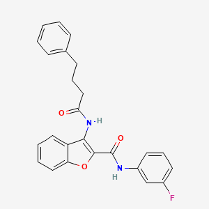 N-(3-fluorophenyl)-3-(4-phenylbutanamido)benzofuran-2-carboxamide
