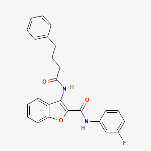 molecular formula C25H21FN2O3 B2754115 N-(3-氟苯基)-3-(4-苯基丁酰基)苯并呋喃-2-甲酰胺 CAS No. 887882-31-7