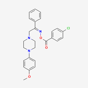 molecular formula C26H26ClN3O3 B2754121 1-(2-{[(4-Chlorobenzoyl)oxy]imino}-2-phenylethyl)-4-(4-methoxyphenyl)piperazine CAS No. 338406-16-9