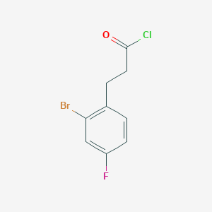 molecular formula C9H7BrClFO B2754131 3-(2-Bromo-4-fluorophenyl)propanoyl chloride CAS No. 2375271-19-3