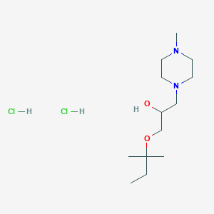 molecular formula C13H30Cl2N2O2 B2754138 1-(4-Methylpiperazin-1-yl)-3-(tert-pentyloxy)propan-2-ol dihydrochloride CAS No. 1185509-04-9