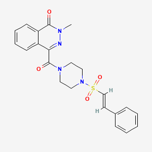 molecular formula C22H22N4O4S B2754153 2-methyl-4-[4-[(E)-2-phenylethenyl]sulfonylpiperazine-1-carbonyl]phthalazin-1-one CAS No. 1164479-18-8