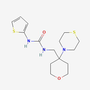 molecular formula C15H23N3O2S2 B2754155 1-[(4-Thiomorpholin-4-yloxan-4-yl)methyl]-3-thiophen-2-ylurea CAS No. 2415500-19-3