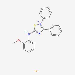 molecular formula C21H18BrN3OS B2754165 5-[(2-methoxyphenyl)amino]-2,3-diphenyl-1,2lambda5,4-thiadiazol-2-ylium bromide CAS No. 473568-18-2