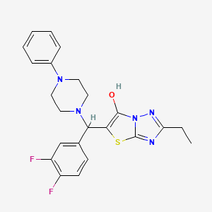 molecular formula C23H23F2N5OS B2754167 5-（（3,4-二氟苯基）（4-苯基哌嗪-1-基）甲基）-2-乙基噻唑并[3,2-b][1,2,4]三唑-6-醇 CAS No. 886912-19-2