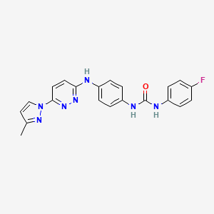 1-(4-fluorophenyl)-3-(4-((6-(3-methyl-1H-pyrazol-1-yl)pyridazin-3-yl)amino)phenyl)urea