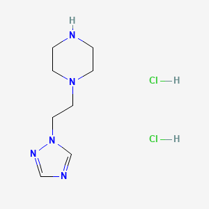 molecular formula C8H17Cl2N5 B2754173 1-[2-(1H-1,2,4-triazol-1-yl)ethyl]piperazine dihydrochloride CAS No. 1334146-67-6