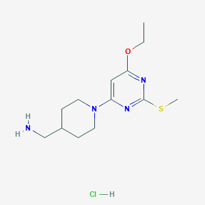 (1-(6-Ethoxy-2-(methylthio)pyrimidin-4-yl)piperidin-4-yl)methanamine hydrochloride