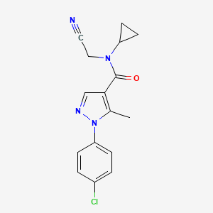 molecular formula C16H15ClN4O B2754203 1-(4-chlorophenyl)-N-(cyanomethyl)-N-cyclopropyl-5-methyl-1H-pyrazole-4-carboxamide CAS No. 1797683-36-3