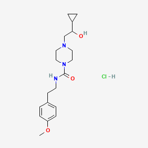 molecular formula C19H30ClN3O3 B2754205 4-(2-环丙基-2-羟乙基)-N-(4-甲氧基苯乙基)哌嗪-1-甲酰胺 盐酸盐 CAS No. 1396799-39-5