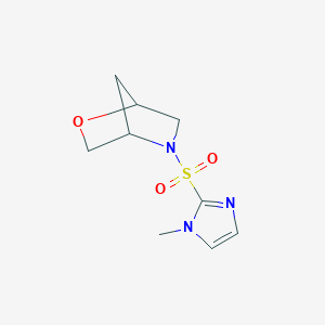 molecular formula C9H13N3O3S B2754206 5-[(1-methyl-1H-imidazol-2-yl)sulfonyl]-2-oxa-5-azabicyclo[2.2.1]heptane CAS No. 2097937-02-3