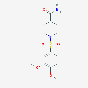 molecular formula C14H20N2O5S B275422 1-[(3,4-Dimethoxyphenyl)sulfonyl]piperidine-4-carboxamide 