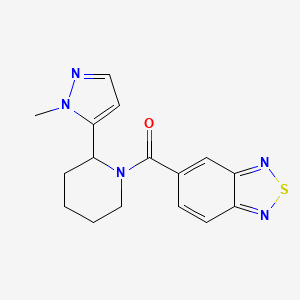 molecular formula C16H17N5OS B2754222 2,1,3-Benzothiadiazol-5-yl-[2-(2-methylpyrazol-3-yl)piperidin-1-yl]methanone CAS No. 2320216-45-1