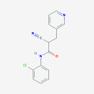 molecular formula C15H12ClN3O B2754223 N-(2-chlorophenyl)-2-cyano-3-pyridin-3-ylpropanamide CAS No. 483359-32-6