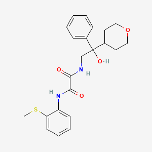 molecular formula C22H26N2O4S B2754229 N'-[2-hydroxy-2-(oxan-4-yl)-2-phenylethyl]-N-[2-(methylsulfanyl)phenyl]ethanediamide CAS No. 2034331-28-5