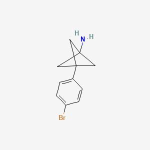 molecular formula C11H12BrN B2754230 3-(4-Bromophenyl)bicyclo[1.1.1]pentan-1-amine CAS No. 1935352-56-9