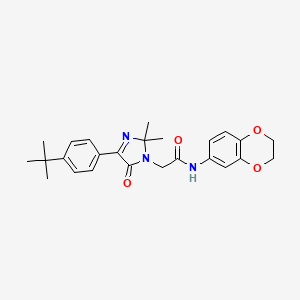molecular formula C25H29N3O4 B2754231 2-[4-(4-tert-butylphenyl)-2,2-dimethyl-5-oxo-2,5-dihydro-1H-imidazol-1-yl]-N-(2,3-dihydro-1,4-benzodioxin-6-yl)acetamide CAS No. 866845-40-1
