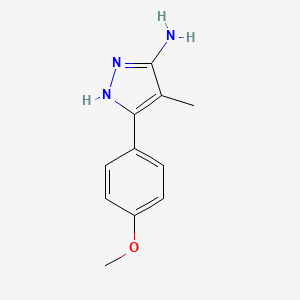 molecular formula C11H13N3O B2754232 5-(4-甲氧基-苯基)-4-甲基-2H-吡唑-3-基胺 CAS No. 948883-41-8